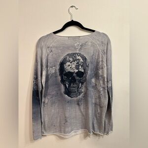Skull Cashmere Graphic Long Sleeve Top